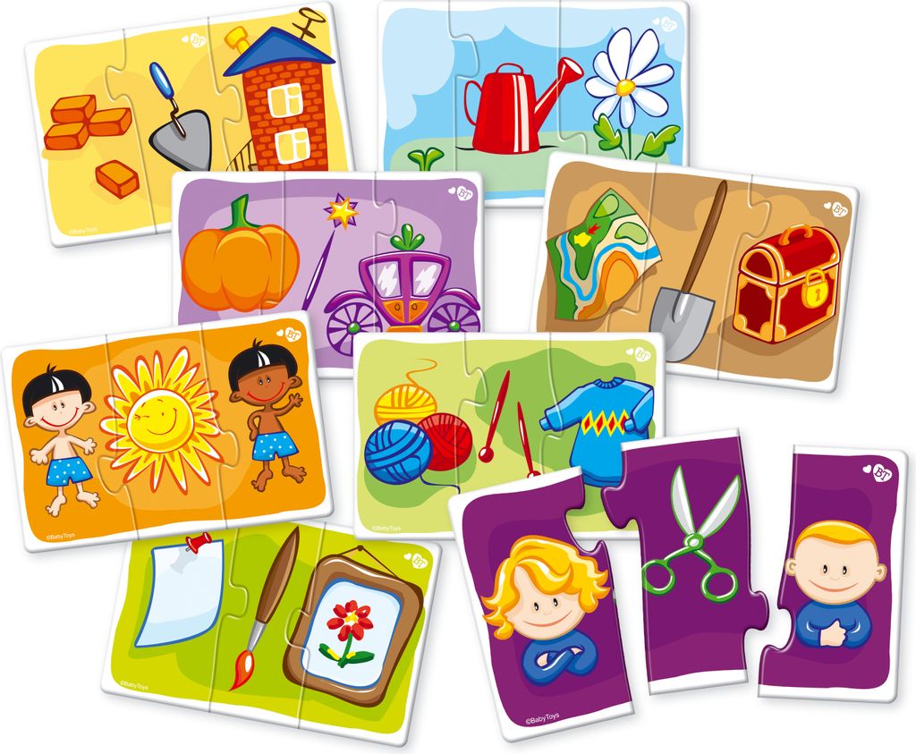 Montessori Triple-Puzzles -Was kommt als nächstes? mit 8 Bilder, 24 Stk Jungen, Mädchen