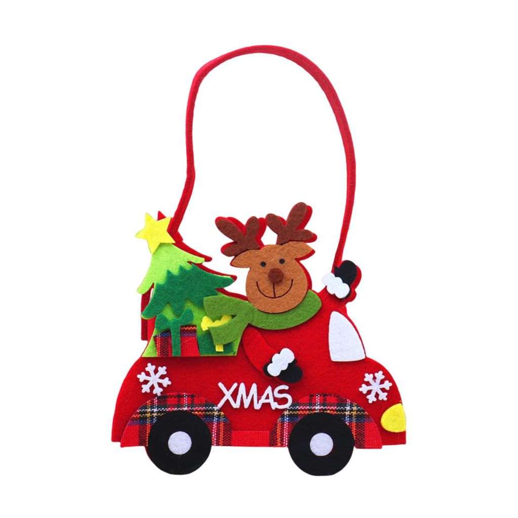 Süßigkeiten Geschenkstüte mit Griff hellfarben dekorative nicht gewebte Stoff Santa Claus Geschenktüte für Weihnachten-Reh
