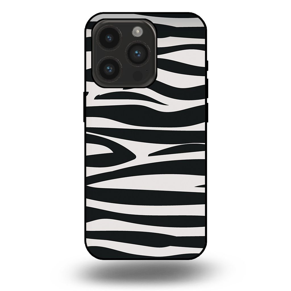 Smartphonica Handyhülle passend für iPhone 14 Pro mit Zebradruck - TPU-Hülle mit Zebradruck-Design - Schwarz Weiß