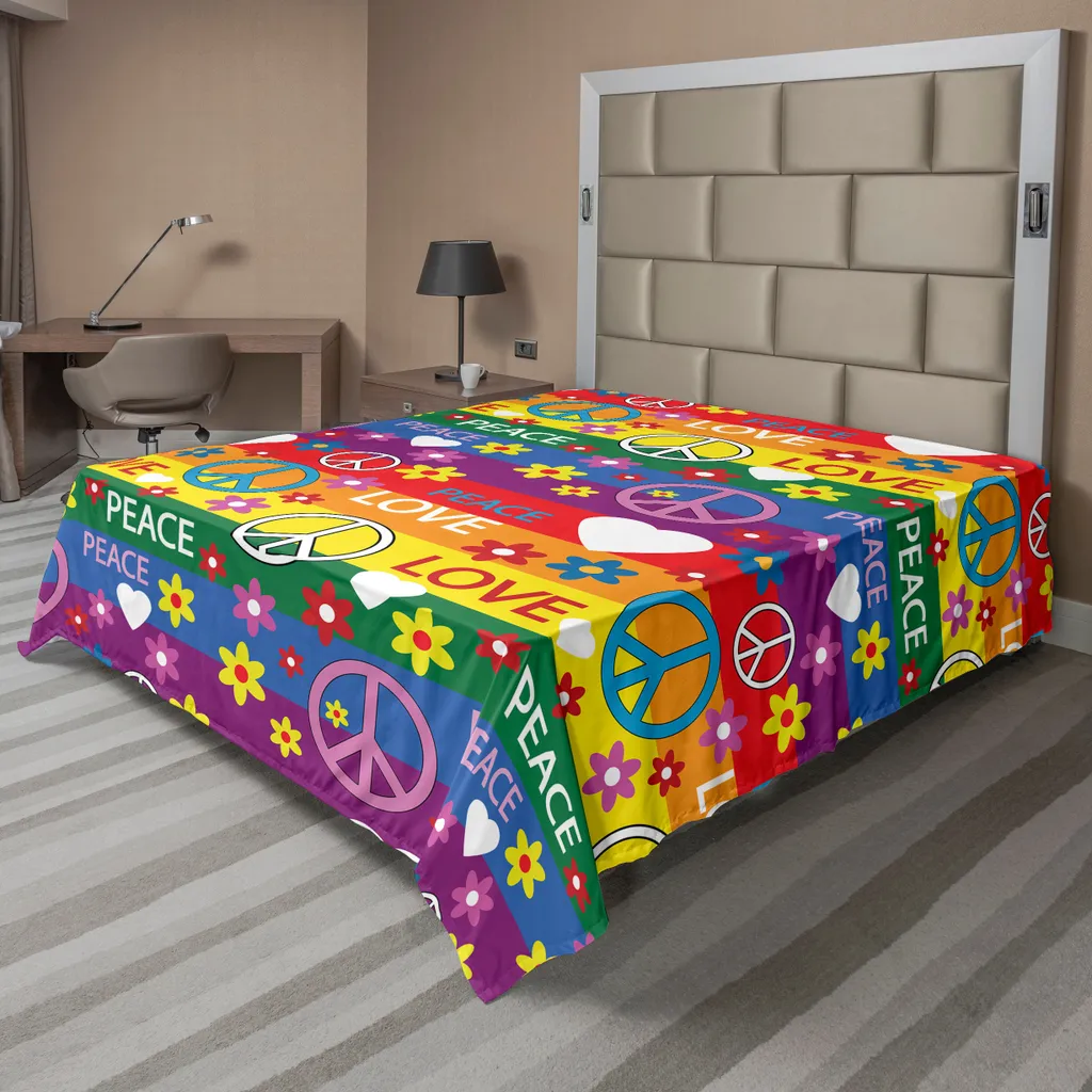 Grand drap décoratif pour lit King Size, ambiance hippie et fleurs chic