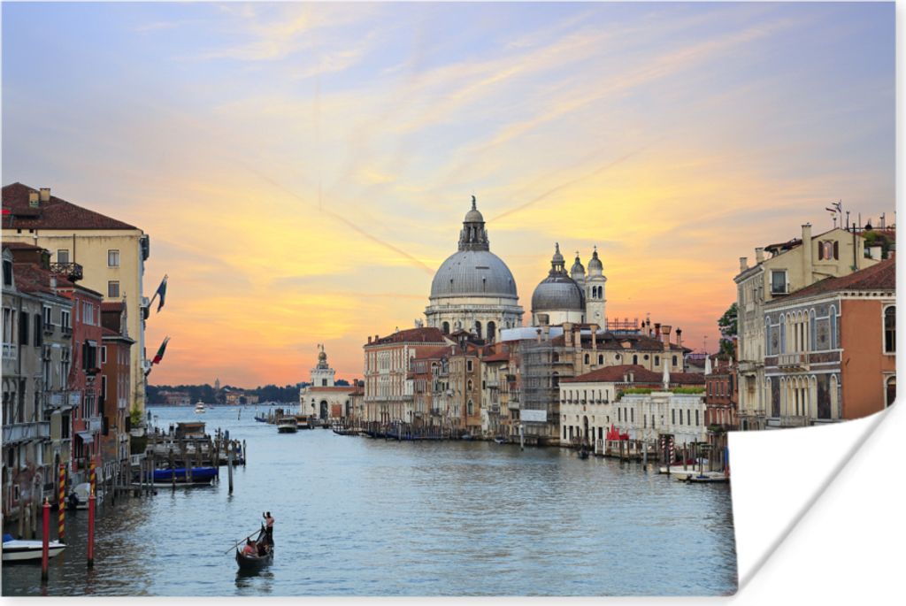 MuchoWow Poster Italien - Sonnenuntergang - Venedig 120x80 cm - Bilder