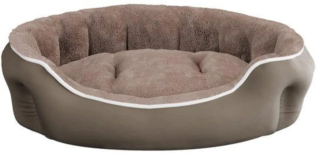Lit chien beige déhoussable 59x53x18 cm - Finis les poils et les odeurs
