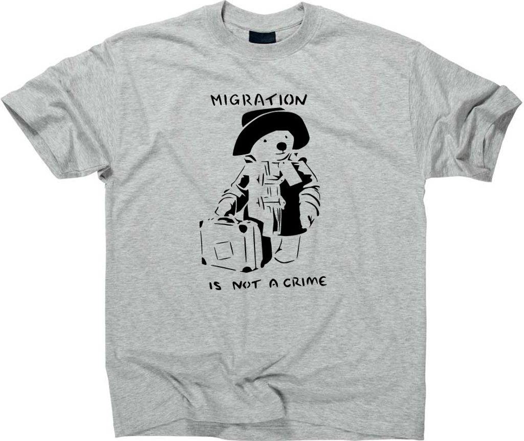 Styletex23 T-Shirt Migration is Not A Crime, sport grey, XXL