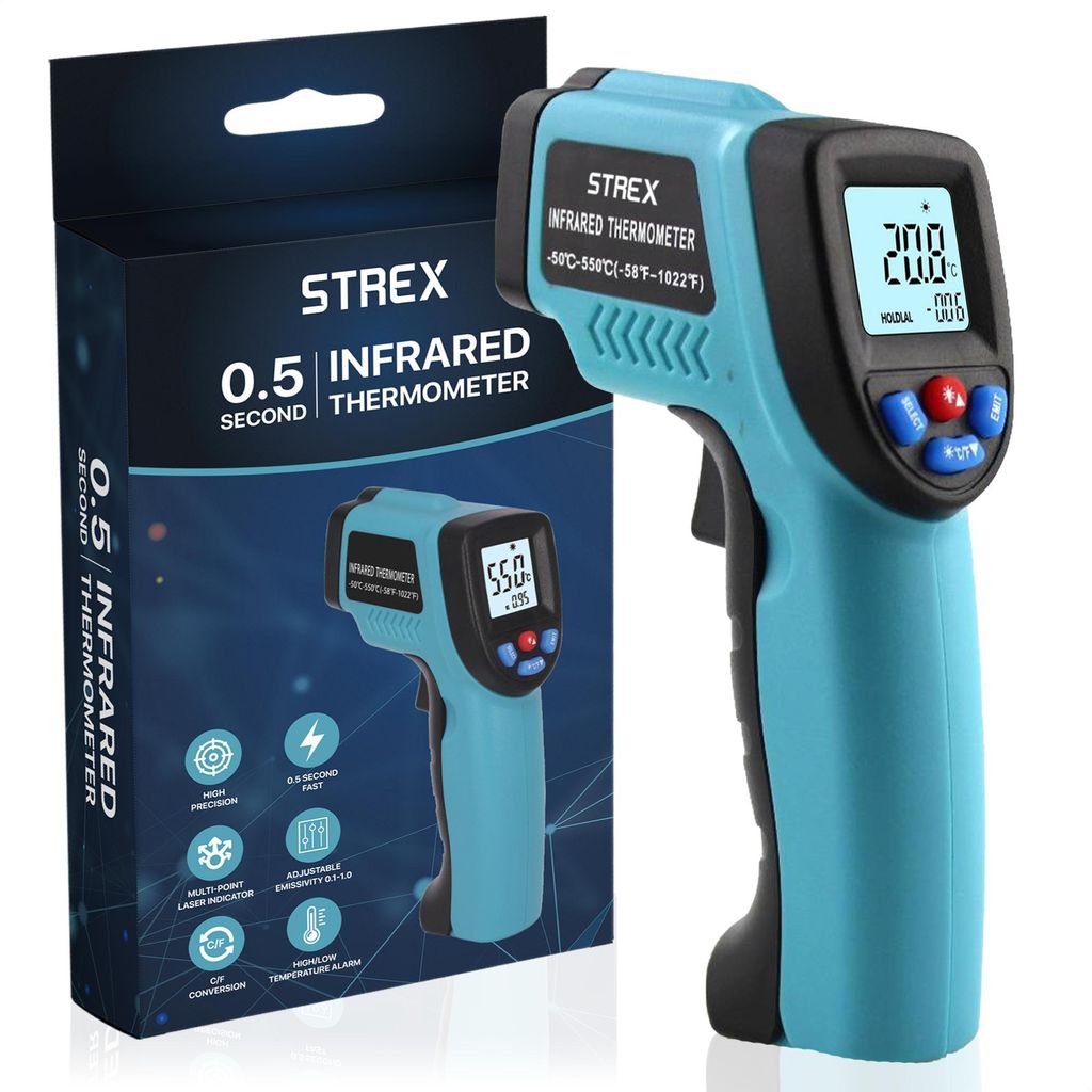 Strex Digitales Infrarot-Thermometer - Bereich -50 bis +550 Produktbild 