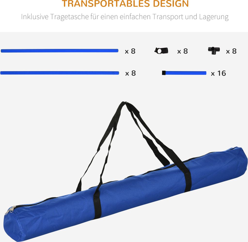 Huismerk Autobench PawHut Agility Hurdle Set Slalom Stick Obrázok produktu 5