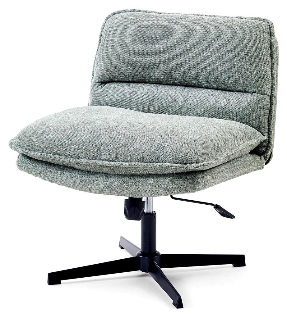 Bürostuhl ohne Armlehnen, breiter Schneidersitz mit gepolsterter Sitzfläche, ergonomischer Criss Cross Chair für Home Office und Wohnzimmer (Sal...