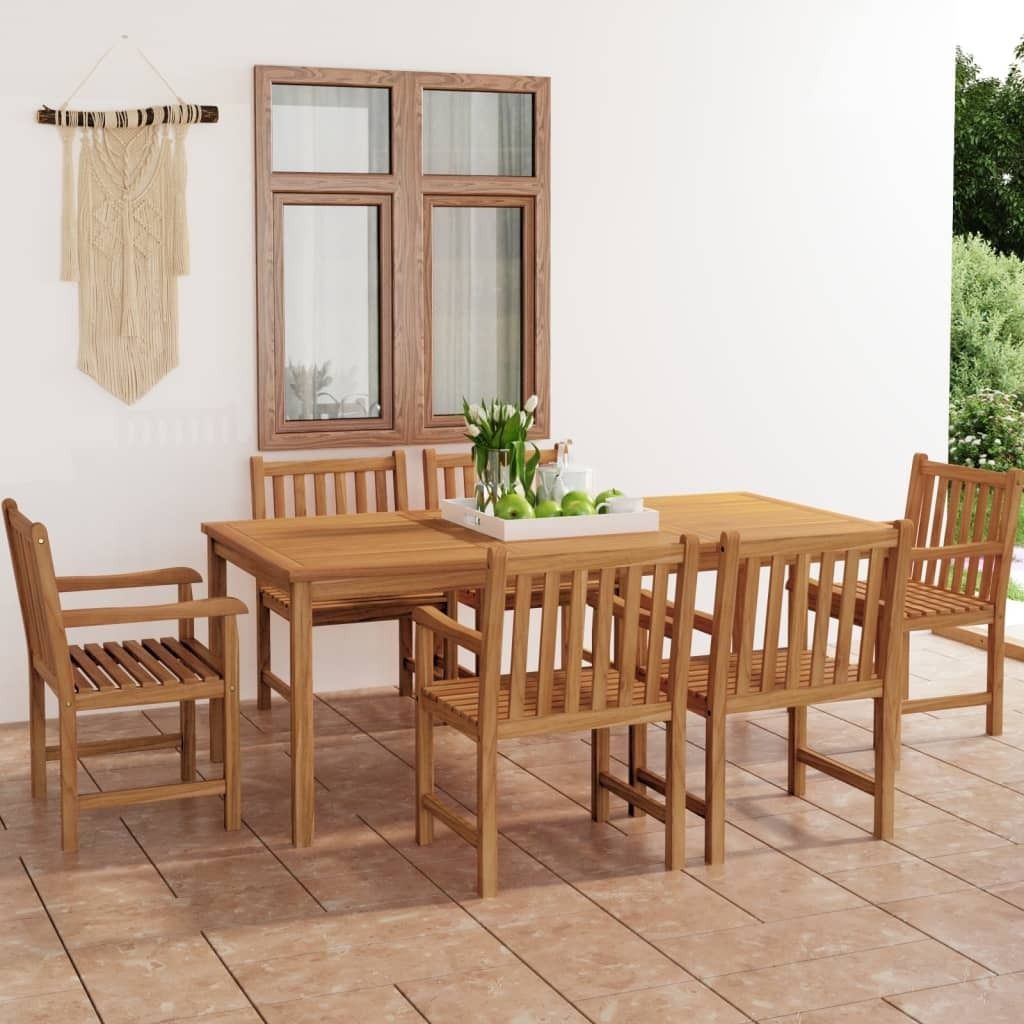 "2024"cloris 7-tlg. Garten-Essgruppe Massivholz Teak - Gartenmöbelgarnituren CHY60664002