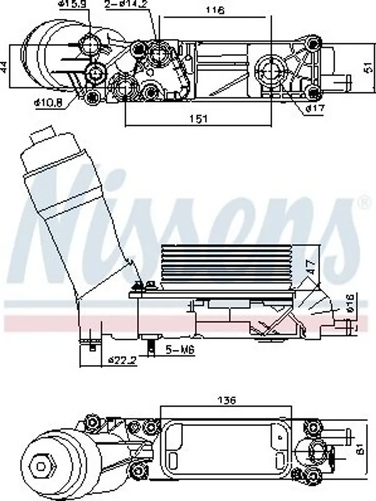 Refroidisseur d'huile avec boîtier pour Jeep Wrangler et Grand Cherokee