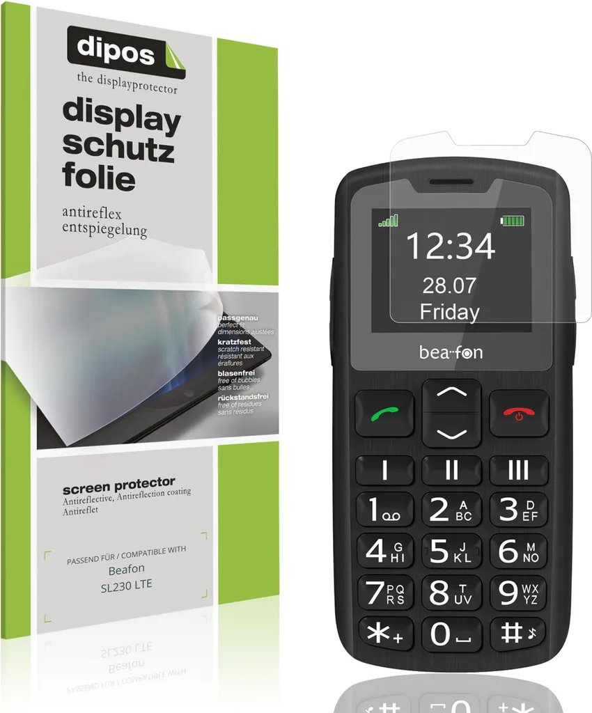 4x Pellicola Beafon SL230 LTE: Protezione Antiriflesso dipos per Display