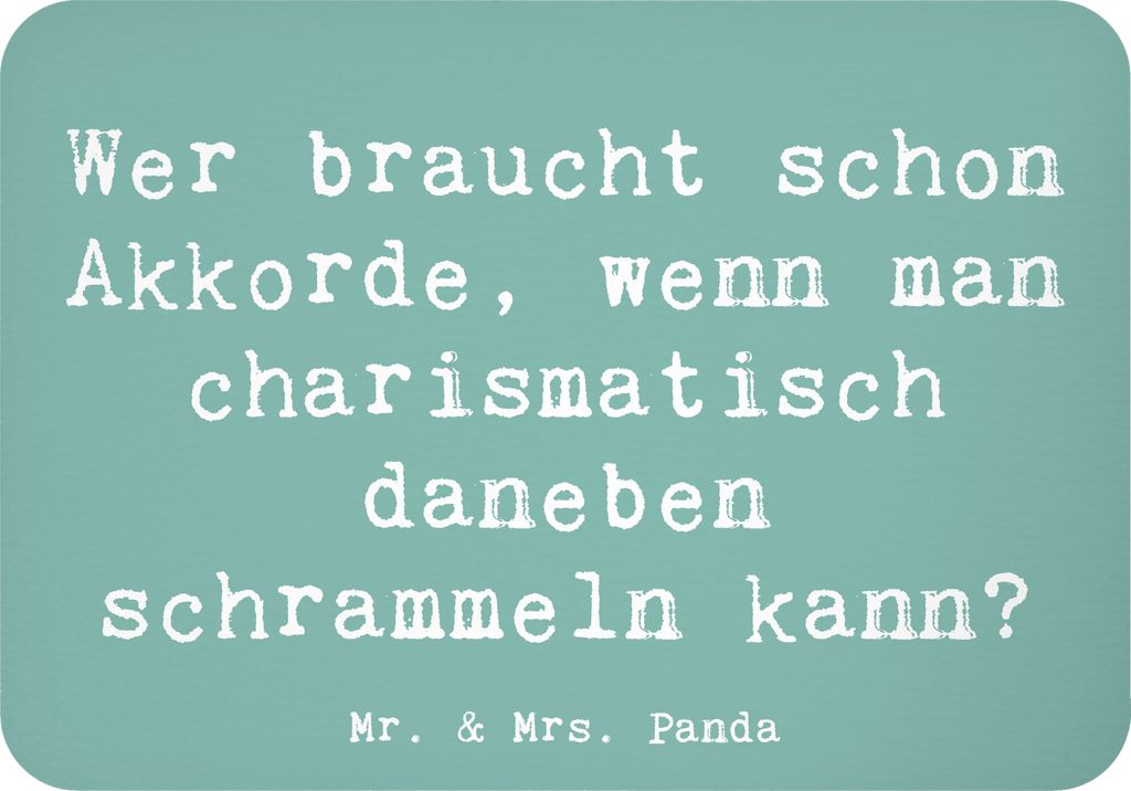 Mr. & Mrs. Panda magnet Spruch Charisma Gitarre - Meeresbrise - Geschenk, Pinnwandmagnet, haftmagnet, Instrument, Freiheit, Musik, Liebe, Musiker, ...