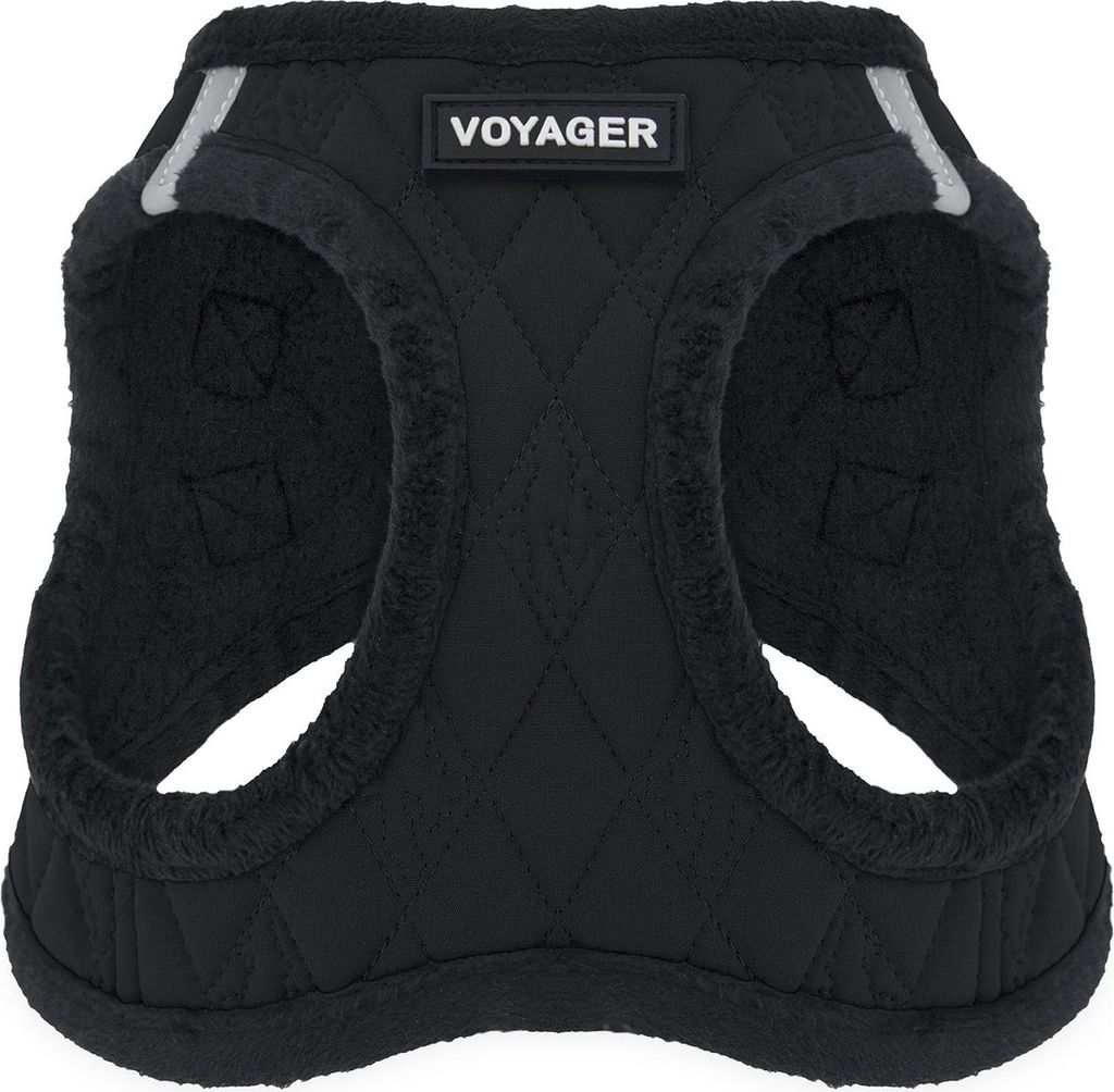 Voyager Step-In Plüsch-Hundegeschirr by Best Pet Supplies - Step-In-Westengeschirr für kleine und mittelgroße Hunde, Weicher Plüsch, Schwarzer ...