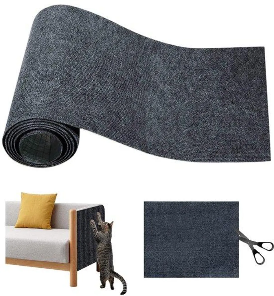 Protection meubles contre chats, tapis autocollant 40x200cm gris foncé
