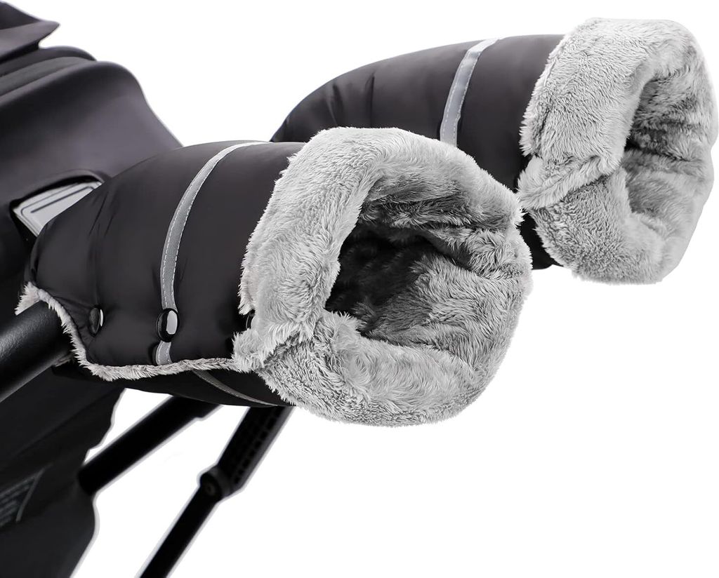Hand Warmer Pram Pram Gloves Warm Windproof Hand Muff for Pushchairs Universal and Water-Repellent Muff Pram with Fleece and Baumwolle for Prams, B...