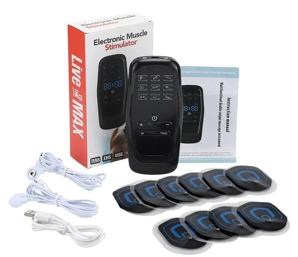 Appareil de Massage Musculaire 9 Modes de Stimulation à Double Canal