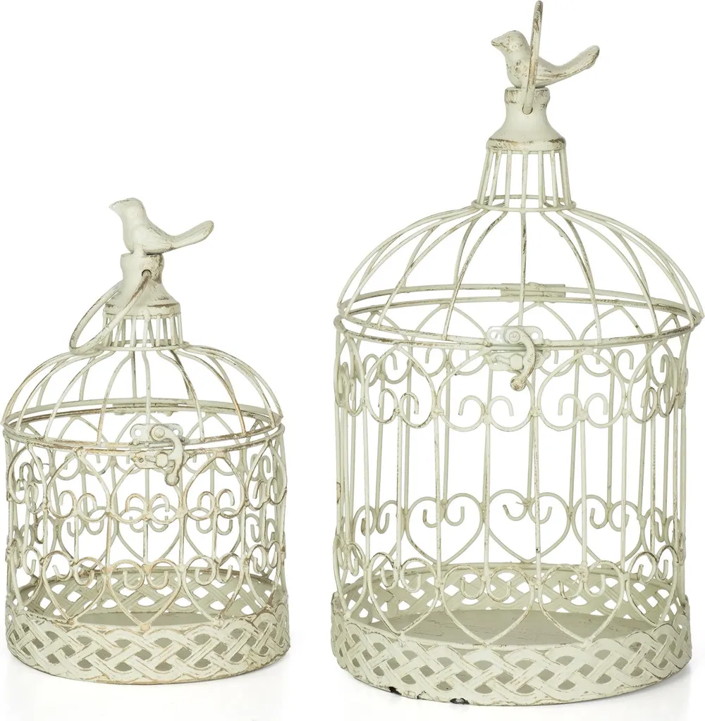 Ideale Idea Regalo: Set 2 Gabbie Bianche Moritz | Lanterne Shabby Chic