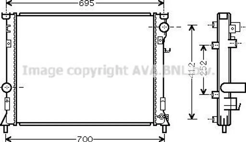 Radiateur moteur haute résistance AVA CR2097 compatible OE 5137691AA