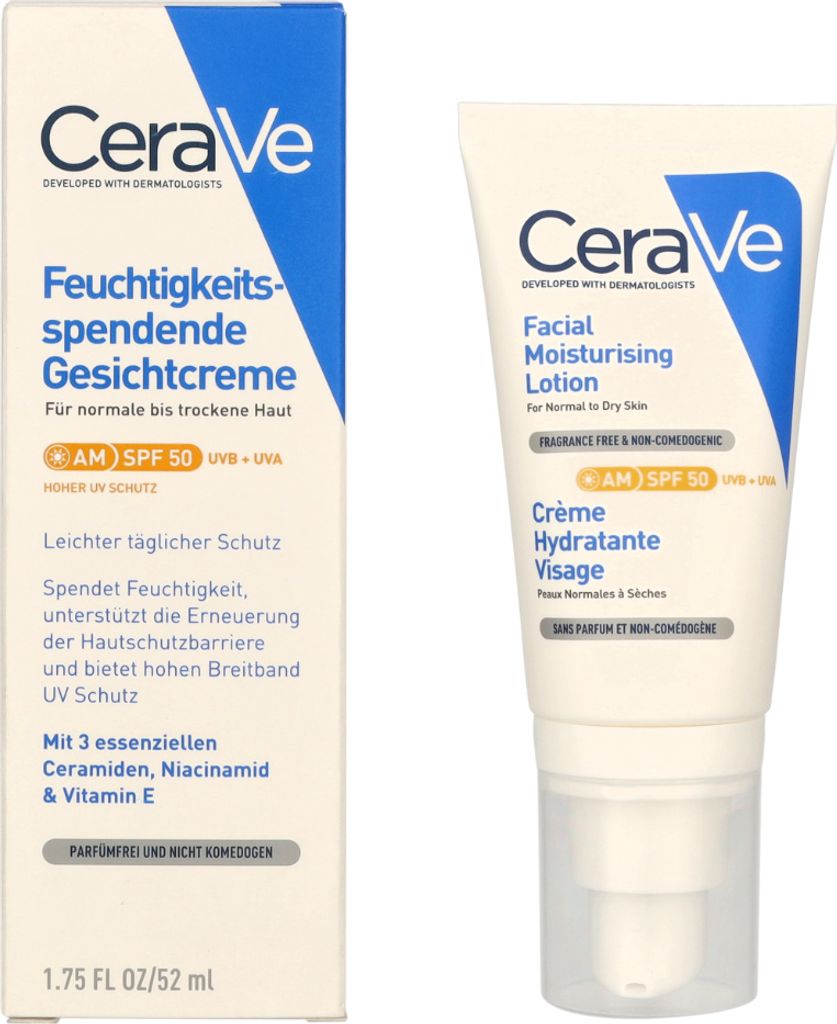 Feuchtigkeitsspendende Gesichtslotion CeraVe SPF 50 (52ml) Produktbild 5