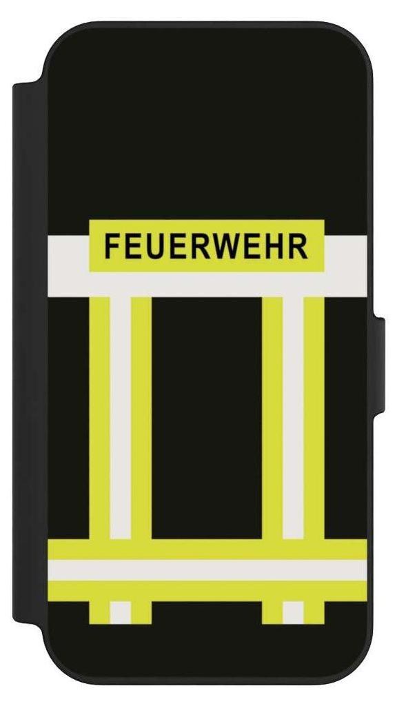 NIVOCASE Klapphülle für Apple iPhone 13 Handyhülle aus Kunst Leder NIVOflip schwarz Beruf Feuerwehr Feuerwehrmann