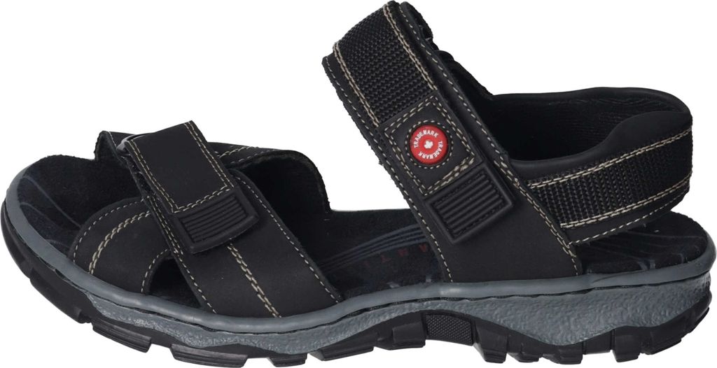 Rieker Damen Echtleder Sandalette schwarz, Damen:38 EU Produktbild 