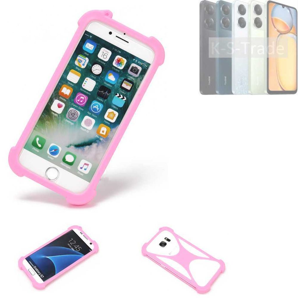 K-S-Trade Handy Hülle kompatibel mit Xiaomi Redmi 13C Schutz Hülle Bumper Silikon Schutz Hülle Cover Case Silikoncase Silikonbumper TPU Softcase