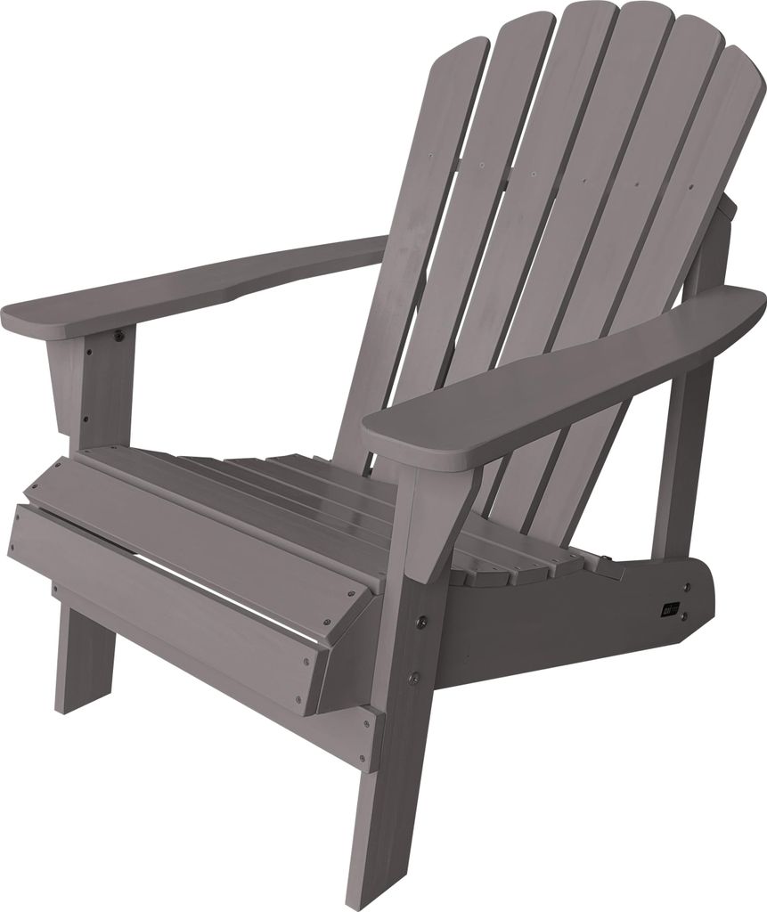 AXI Carmen Adirondackstuhl aus Holz in Warmes Grau | Gartenstuhl / Loungestuhl / Adirondack Stuhl / Chair aus Holz für 1 Person mit Armlehnen & ho...