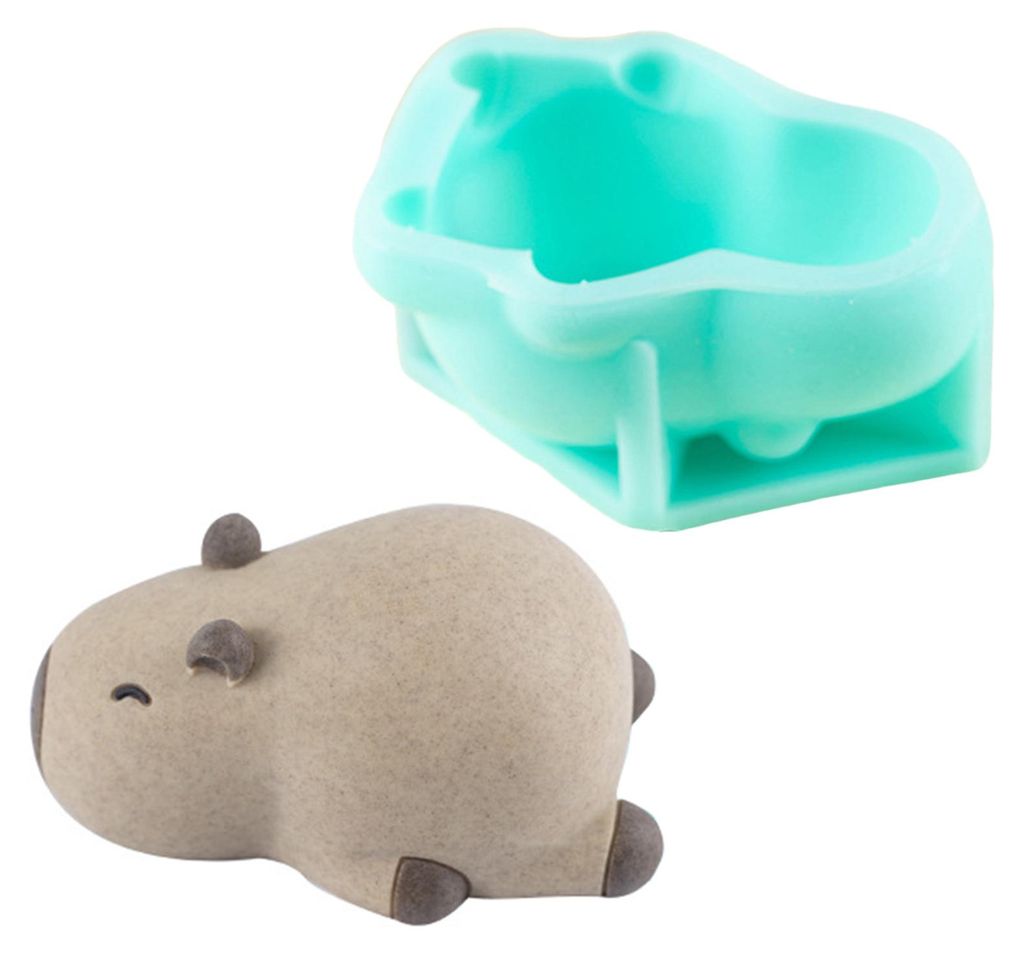Tier-Eiswürfelform aus Silikon, Krokodil-Eisform, wiederverwendbar, niedlicher Katzen-Wasserschwein-Eiswürfelbereiter für Säfte, Partygetränke...