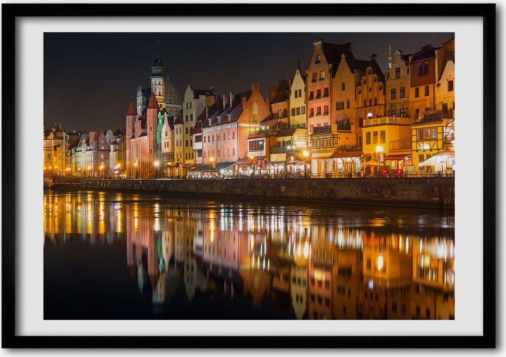 Bild - Bilder - Bilderrahmen - 70 cm x 50 cm - MDF-Rahmen, Wandkunst gdańsk Polen