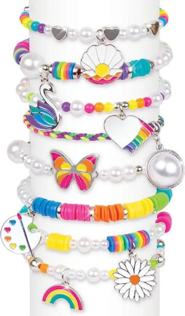 Kit de Création de Bracelets et Bijoux DIY Arc-en-Ciel pour Filles 8 Ans