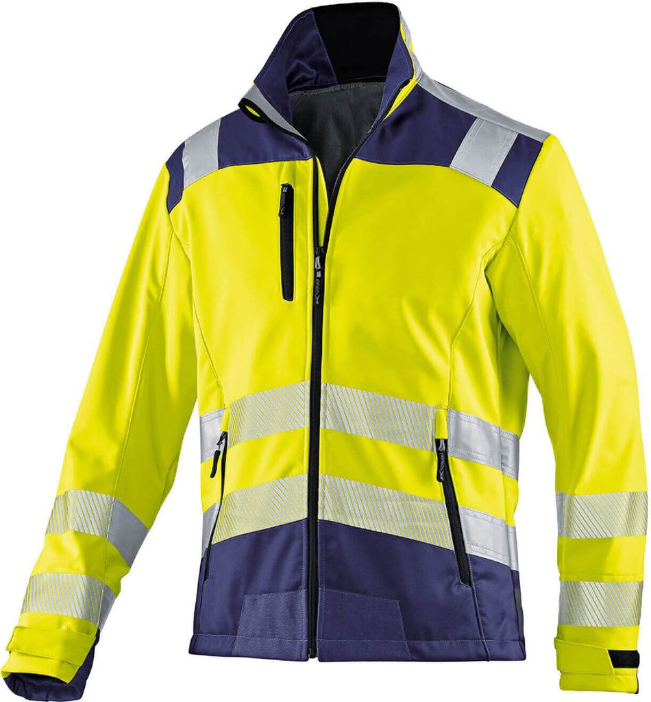 Kübler Reflectiq Softshell Jacke PSA 2 warngelb/dunkelblau Gr. 4XL