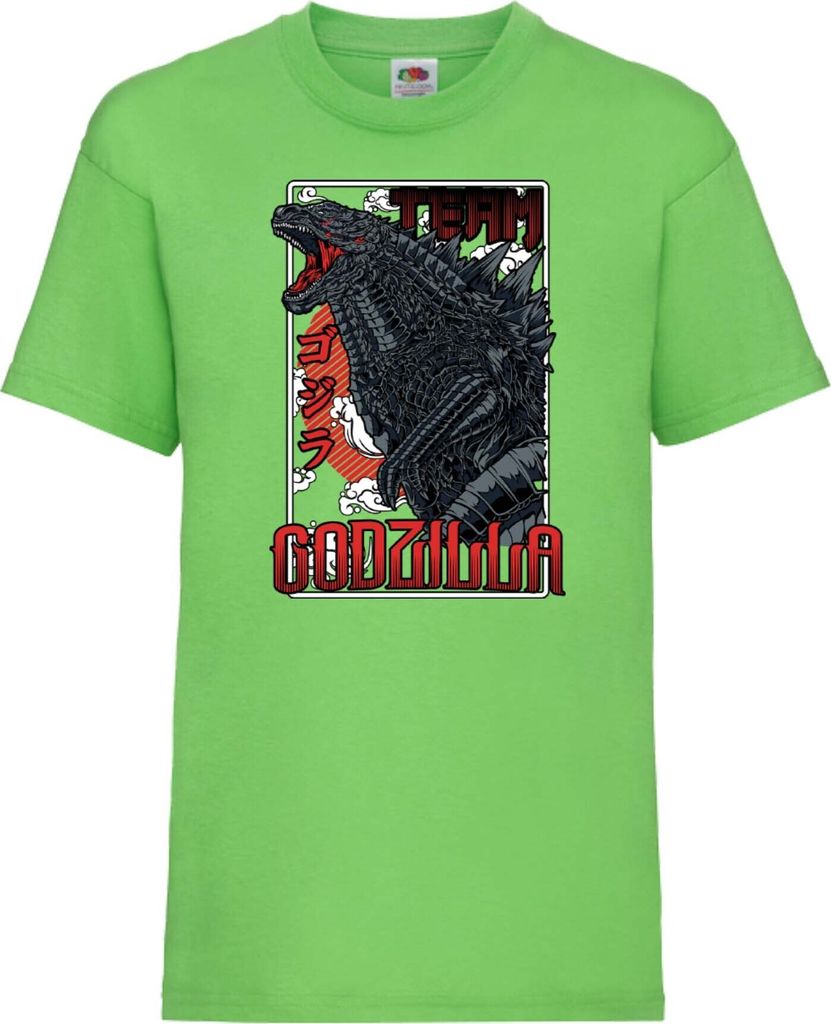 Kinder T-Shirt Godzilla 02 Godjira, 7-8 Jahr - 128 / Lime