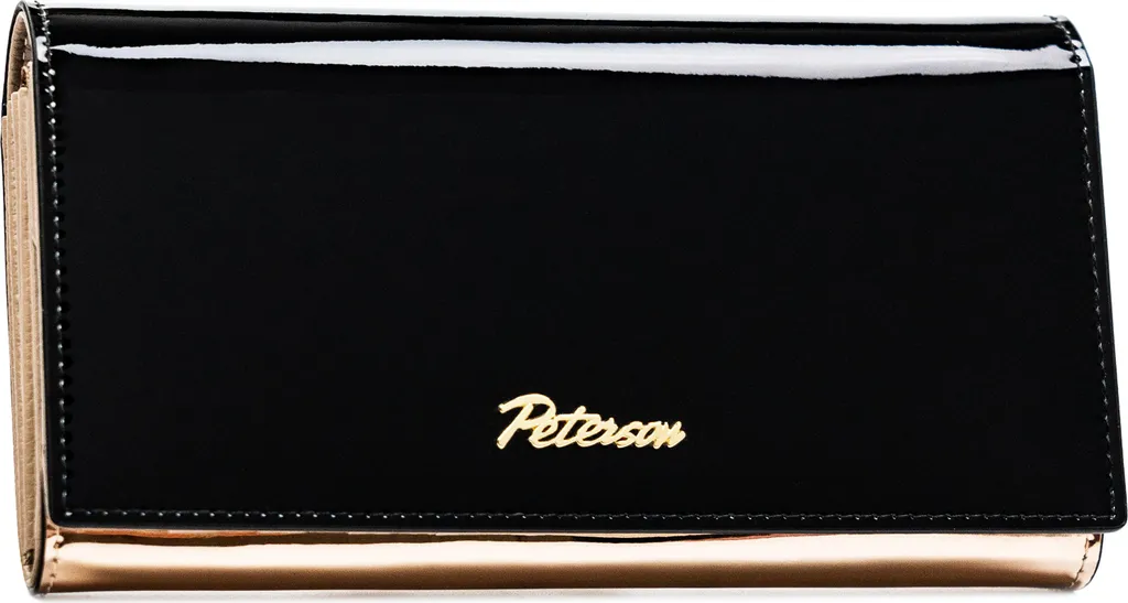 Regalo Donna Portafoglio Peterson Pelle Nero Oro - Confezione Inclusa - 13