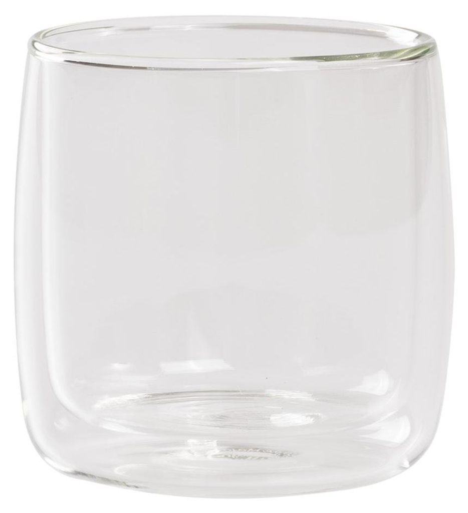 No Bilia 4er-Set doppelwandige Borosilikatglas-Trinkgläser - Klar - Modernes und elegantes Design für heiße und kalte Getränke NB-4X