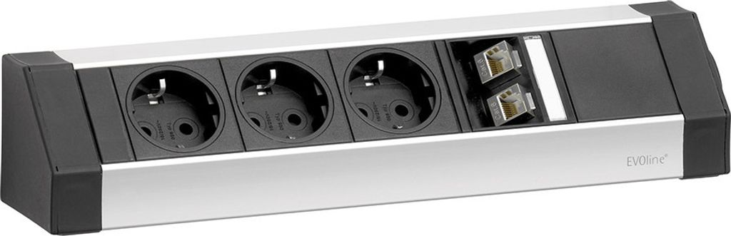 EVOline Steckdosenleiste 3-fach, Schwarz