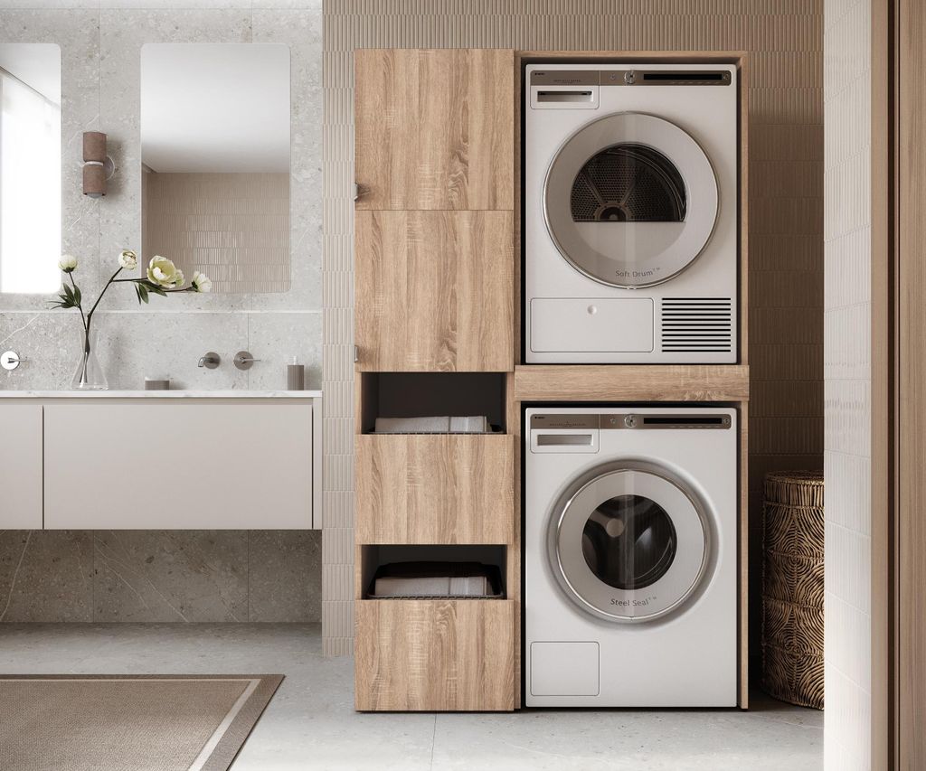 Hochschrank Badschrank für Waschmaschine und Trockner – Produktbild 
