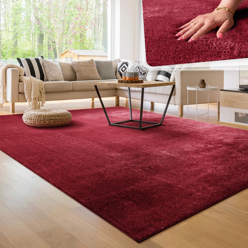 Moderner Wohnzimmer Teppich Kurzflor Waschbar Weich Produktbild 