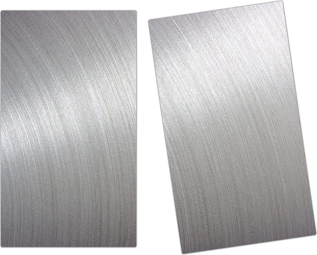 Spritzschutz Herdabdeckplatte Schneidebrett aus Glas Aluminium Platte 2-Teilig (60x52cm)