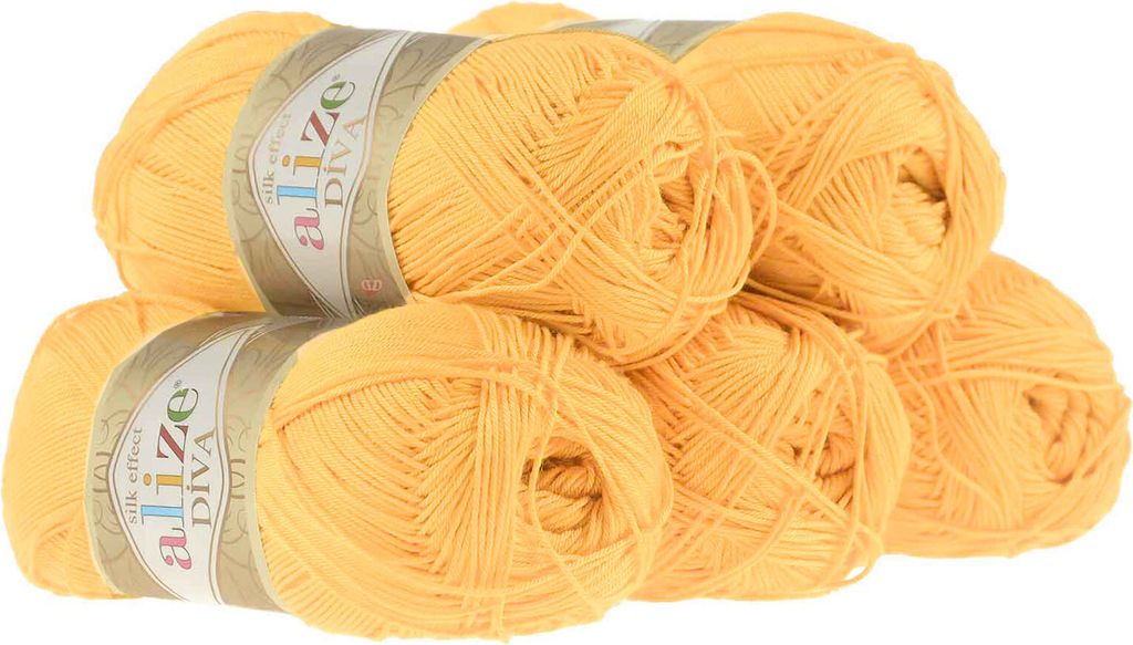 5 x 100g Strickgarn ALIZE DIVA - Häkelgarn Wolle Sommer Stricken Häkeln