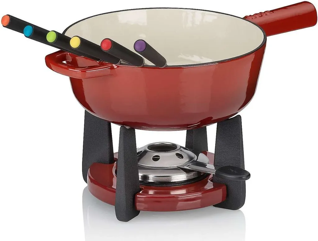 Set à fondue en fonte émaillée 20 cm Kela Calido avec brûleur inox 1,8 L