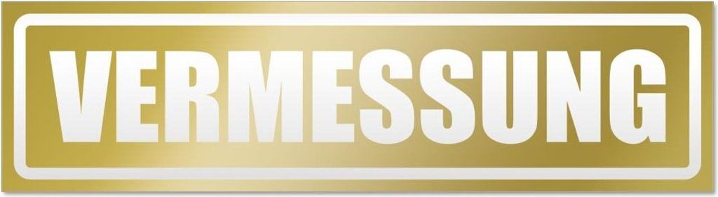 Kiwistar Vermessung invertiert Magnetschild Schild magnetisch - 20cm Gold - Magnetfolie für Auto PKW Kfz