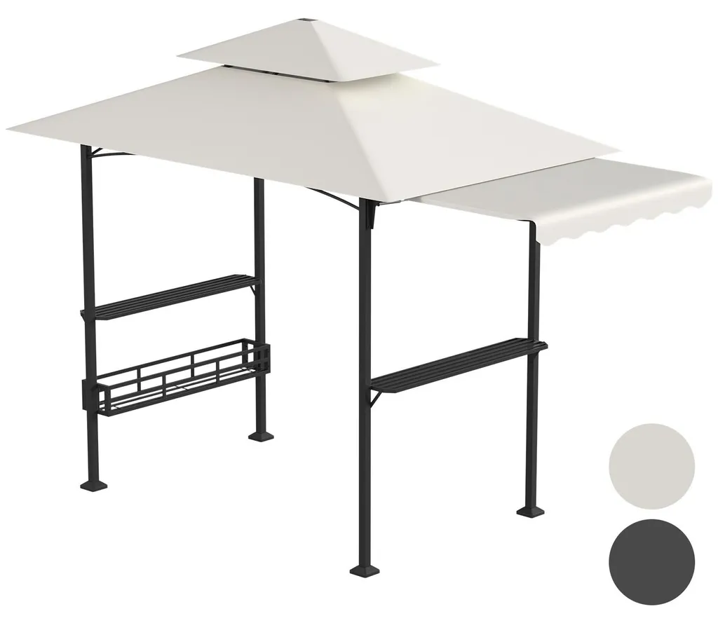 Tonnelle de barbecue double toit Izrielar avec décapsuleur et crochets 250cm - 9