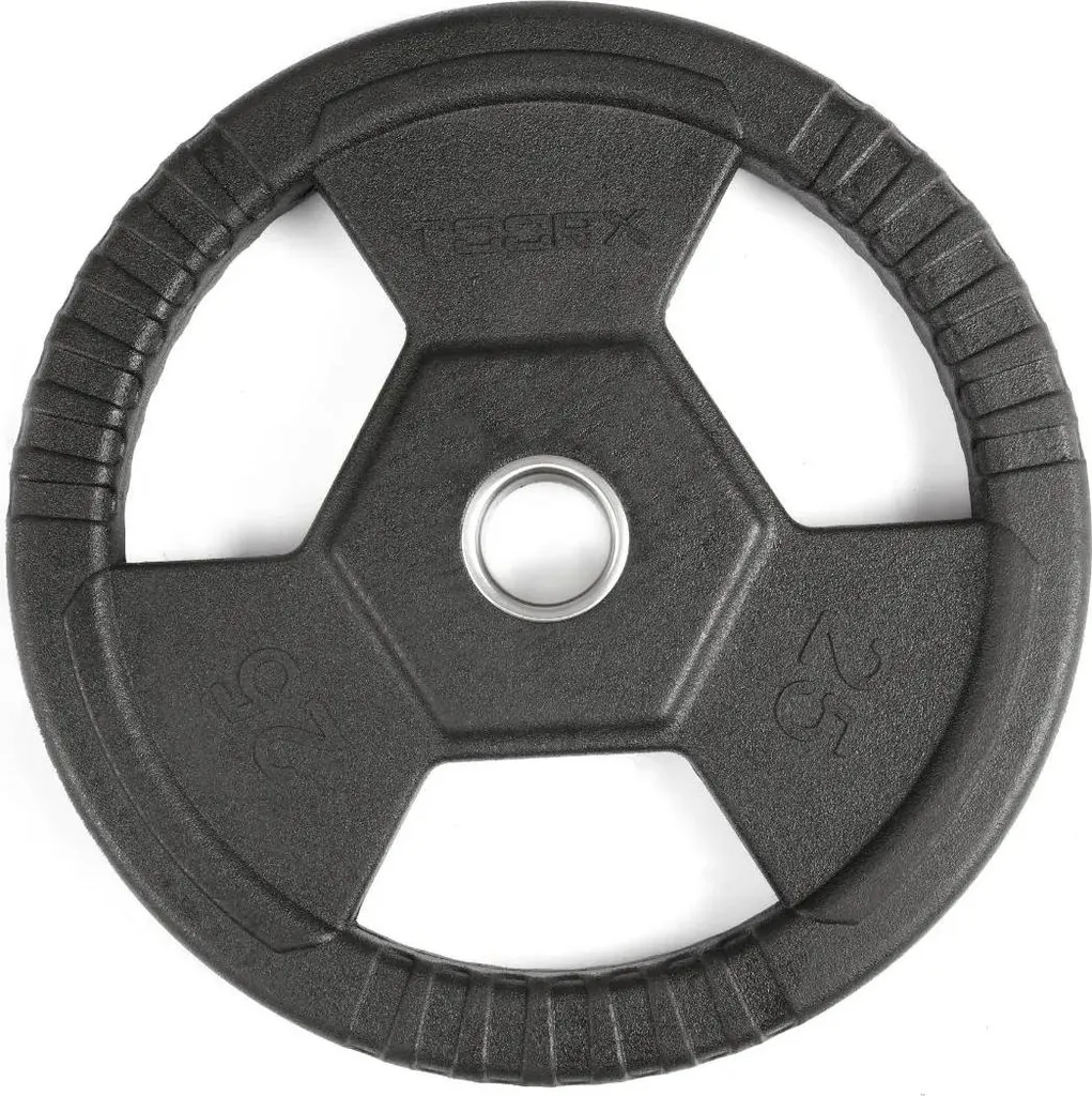 Toorx Plaque de poids olympique 50 mm en caoutchouc avec poignées 25 kg