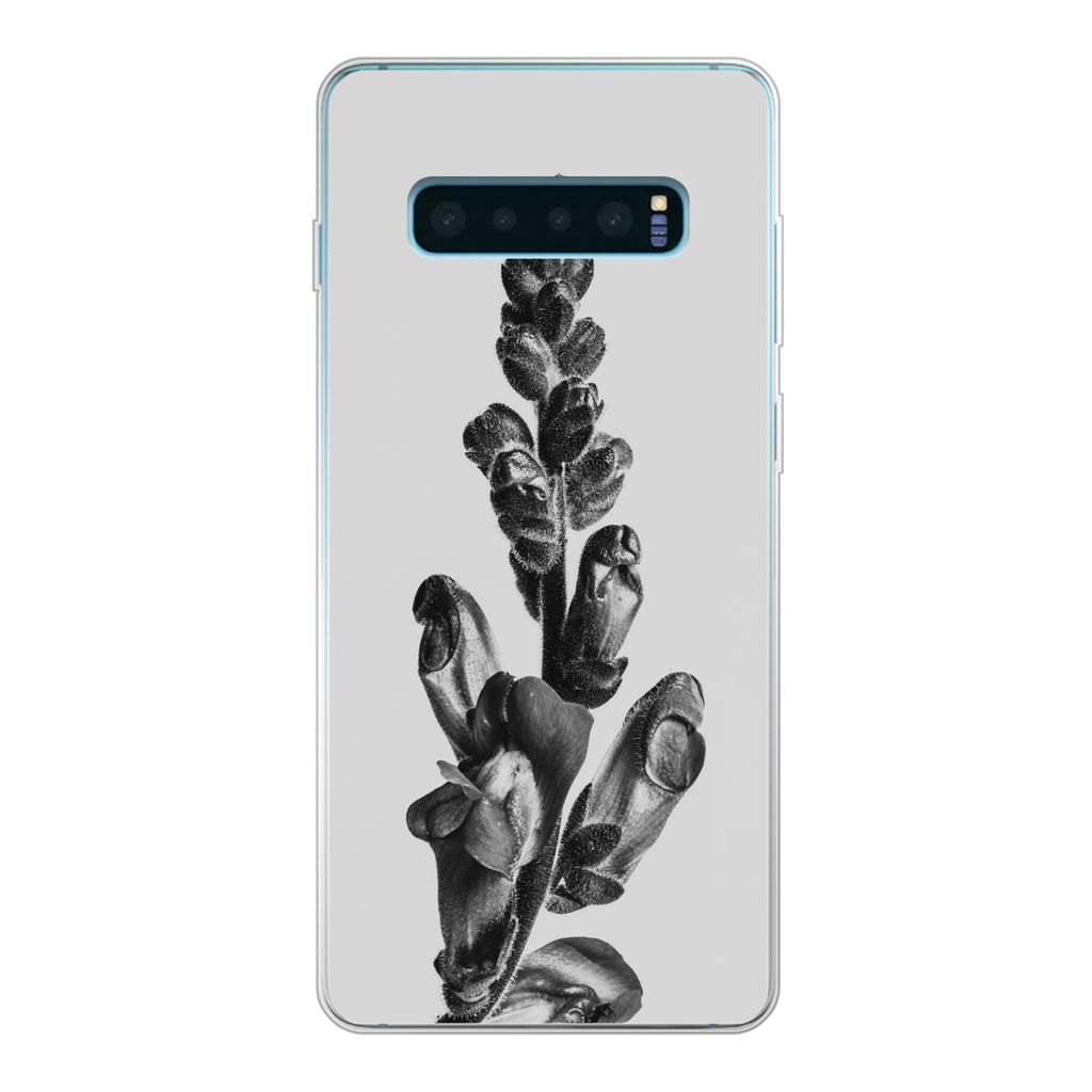 MuchoWow Handyhülle Schutzhülle Hülle für Samsung Galaxy S10 Lite Pflanze - Schwarz - Weiß - Abstrakt Silikon Softcase Handy Hülle - Schutz