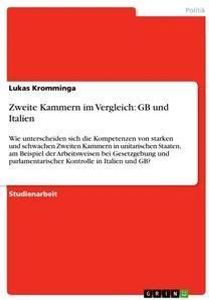 Zweite Kammern im Vergleich: GB und Italien