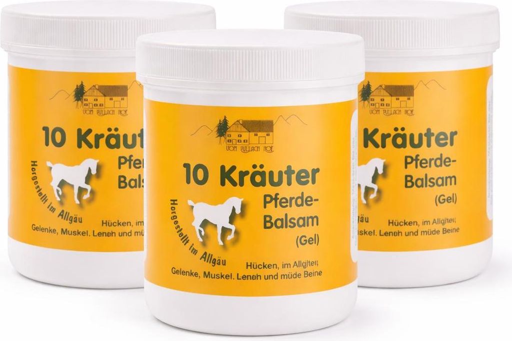 3x250 ml Pullach Hof 10 Kräuter Pferde-Balsam (Gel) Produktbild 