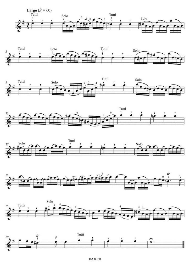 Concerto G-Dur op. 3/3. Klavierauszug, Sammelband, Stimmen. Bärenreiter's Concert Pieces