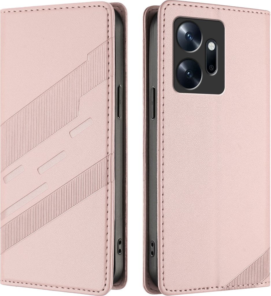 Hülle für Infinix Zero 20, Kunstleder Brieftaschen Handyhülle mit Kartenfach und Standfunktion Pink