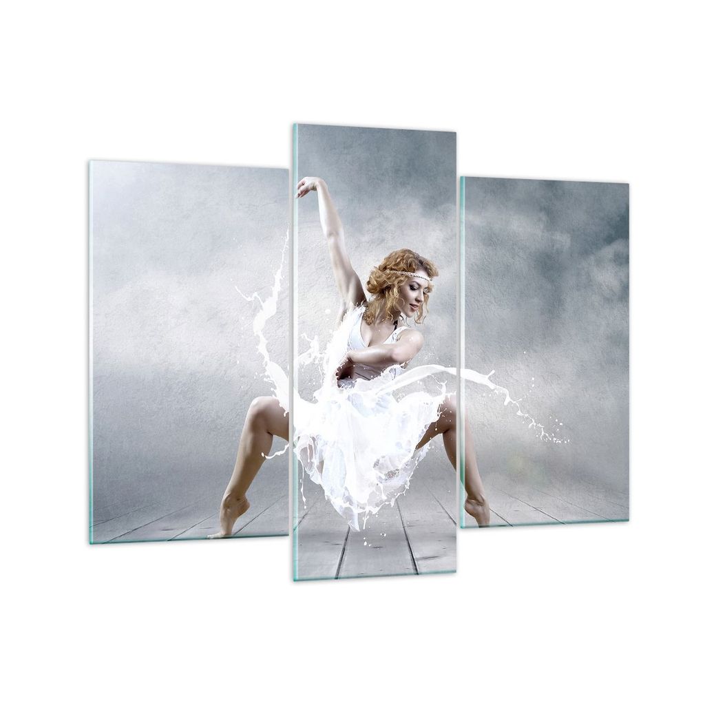 Bilder auf glas - Frau Tänzerin Ballett - 130x100cm - Glasbilder - Wandbilder - Kunstdruck - zum Aufhängen bereit - Wanddekoration aus Glas - Gla...
