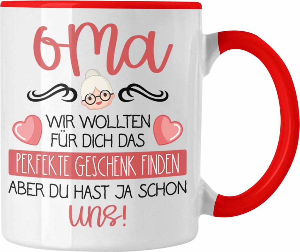 Trendation - Beste Oma Geschenk Tasse Geburtstagsgeschenk Enkel Geschenkideen Lustig Geburtstag (Rot)