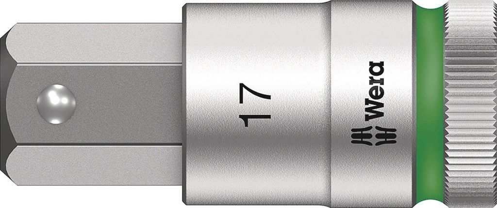 Wera - 8740 C HF Zyklop Bit-Nuss mit 1/2"-Antrieb mit Haltefunktion , 17.0 x 60 mm; 5003828001