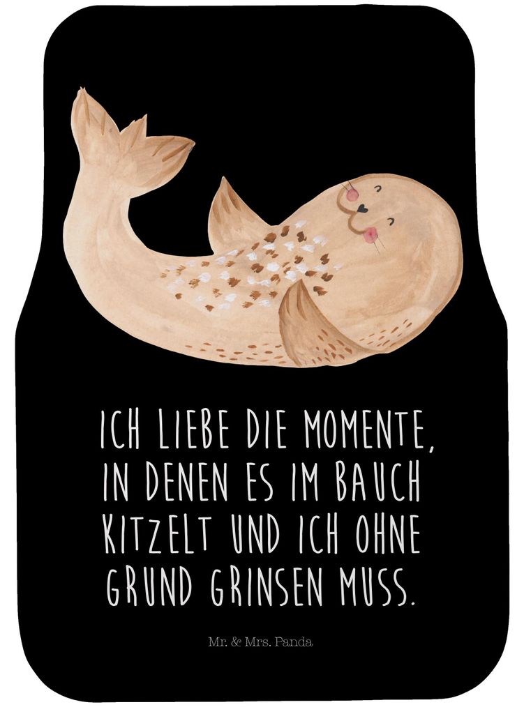 Mr. & Mrs. Panda Auto Teppich Robbe Liegen - Schwarz - Geschenk, Automatte, Strand, Lustige Sprüche, Freude, Robben, Fußmatte Fürs, Ostsee, Lach...